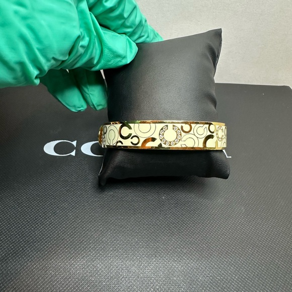 Coach Gold and White Signature Bangle - Picture 9 of 9